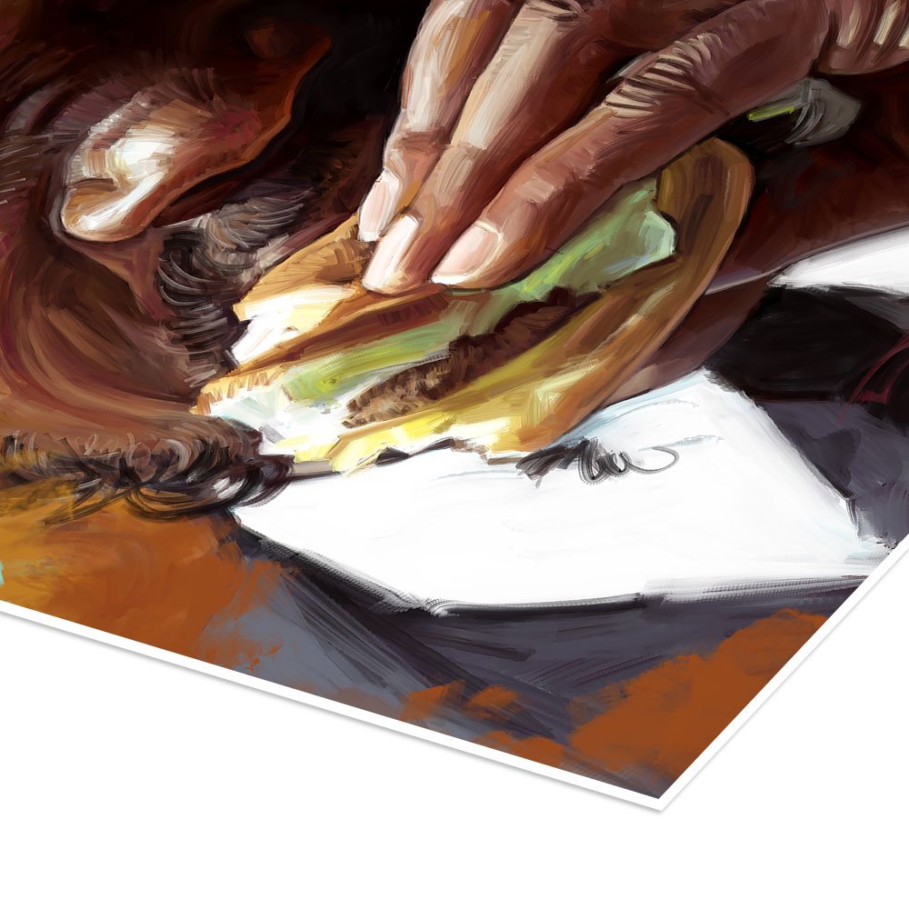 The Righteous Man's Meal: A Pop Art Pulp Fiction Movie Wall Art