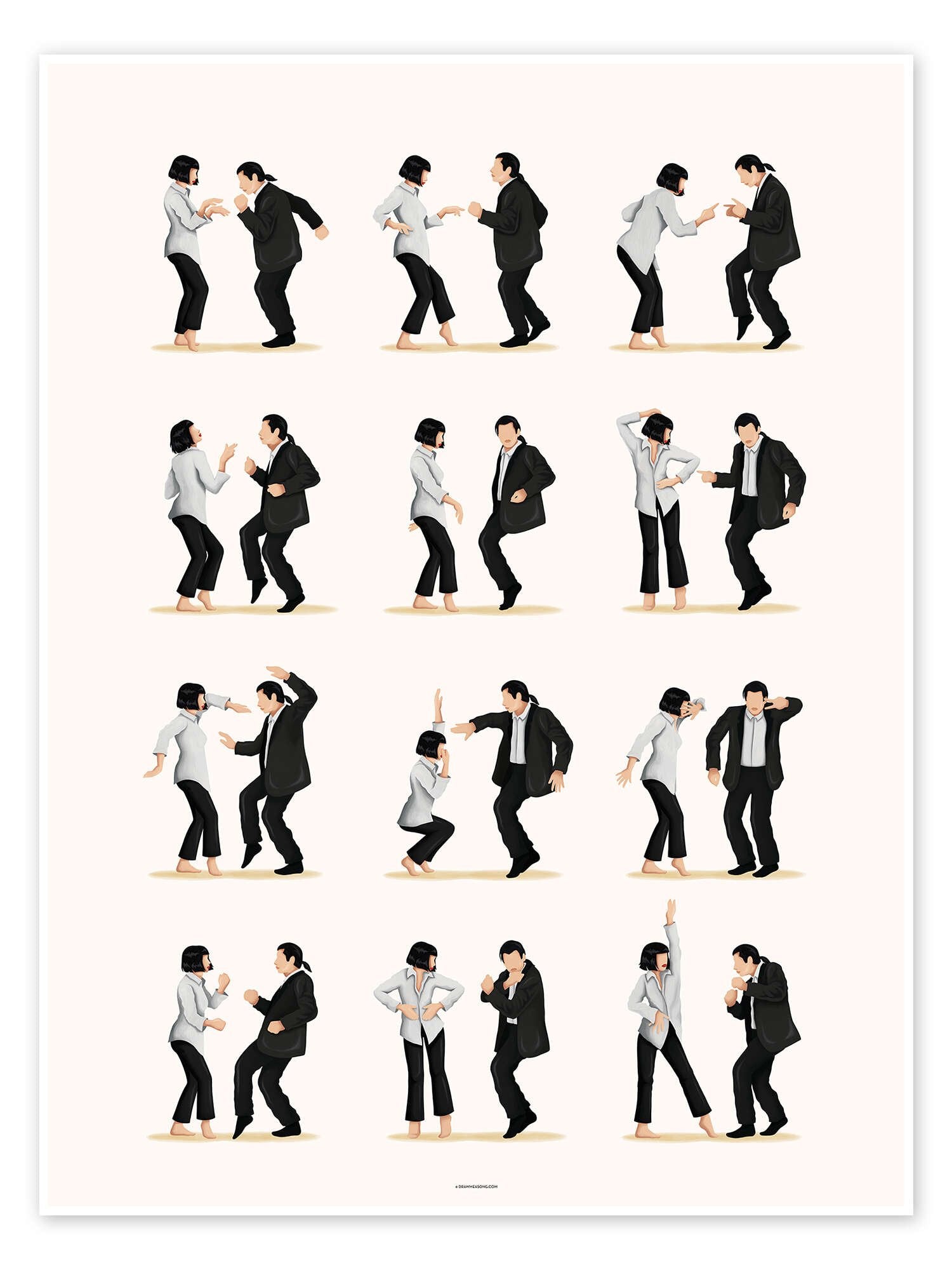 The Jack Rabbit Twist: A Minimalist Pulp Fiction Movie Wall Art