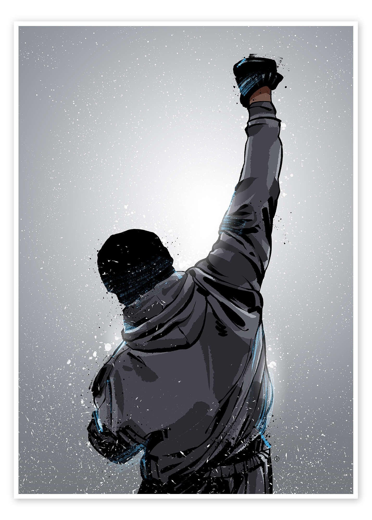 It Ain't Over: A Minimalist Rocky Balboa Movie Wall Art