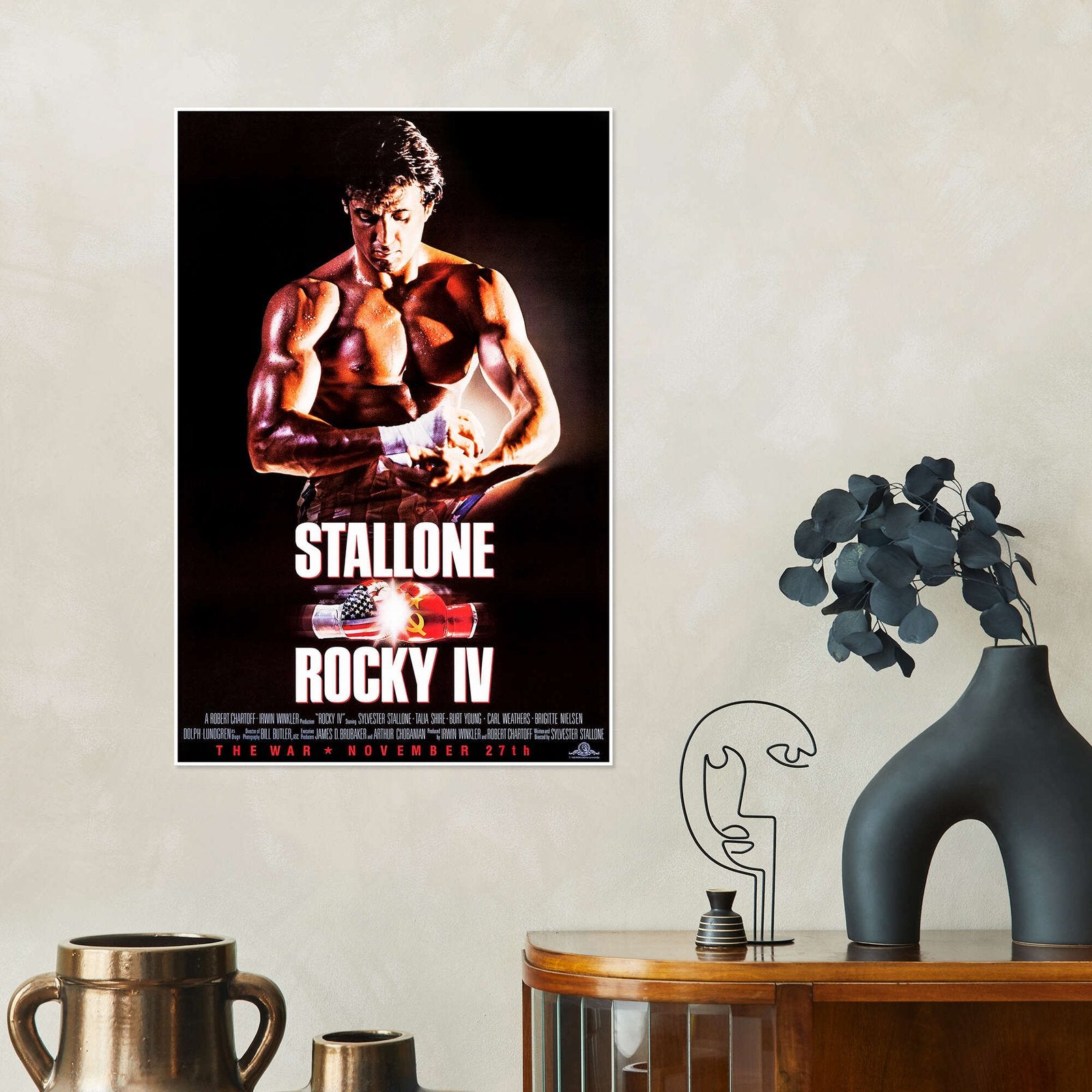 Heart of a Champion: A Vintage 80s Movie Wall Art of Rocky IV