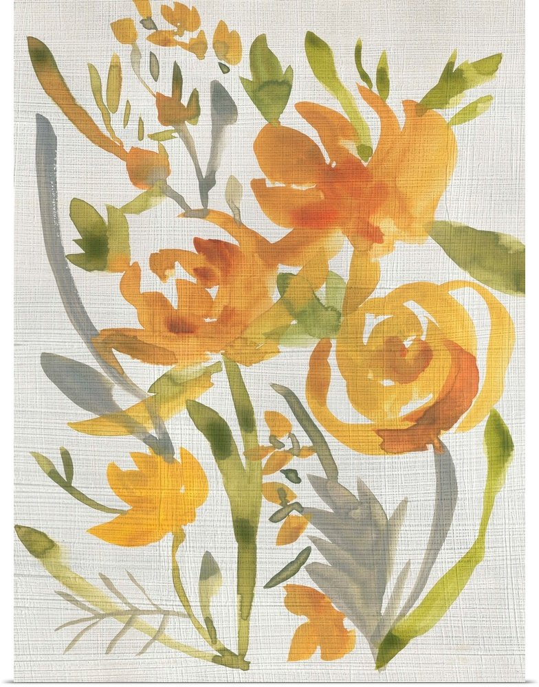 Sun-Kissed Petals: A Unique Floral Painting for Bathroom Wall Art