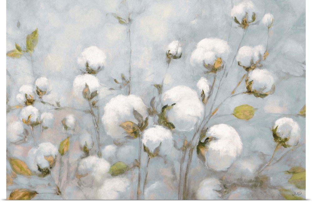 Soft Cotton Fields: A Rustic Farmhouse Bathroom Wall Art Print