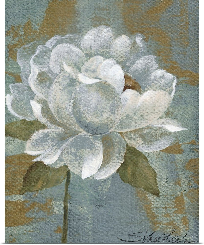 Antique Bloom: A Rustic Floral Wall Art for Living Room Decor