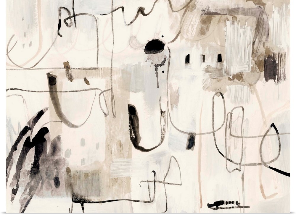 Abstract Wall Art for Living Room - Whispered Lines Canvas