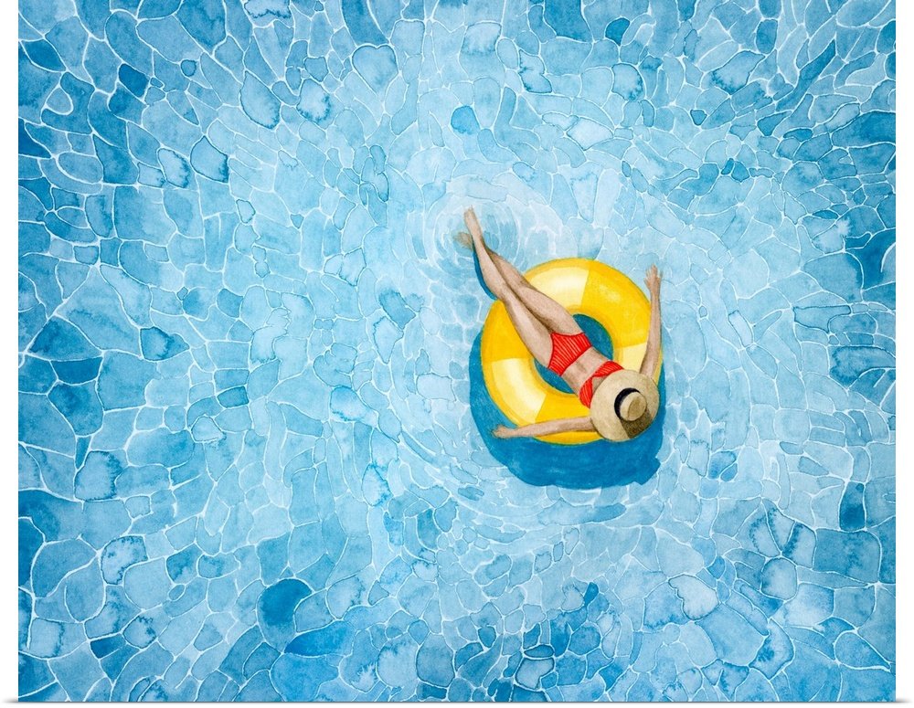 Summer Solitude: A Coastal Beach-Themed Bathroom Wall Art Print