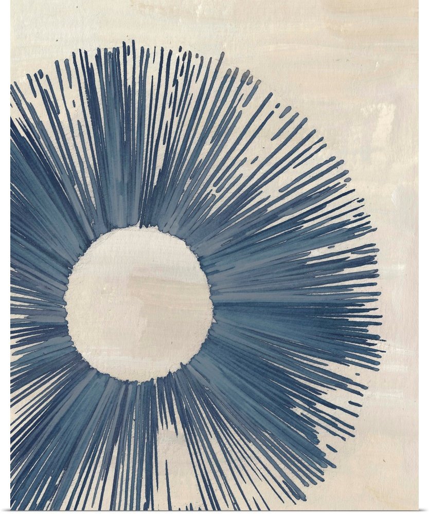 Indigo Burst: A Unique Modern Geometric Bathroom Wall Art Print