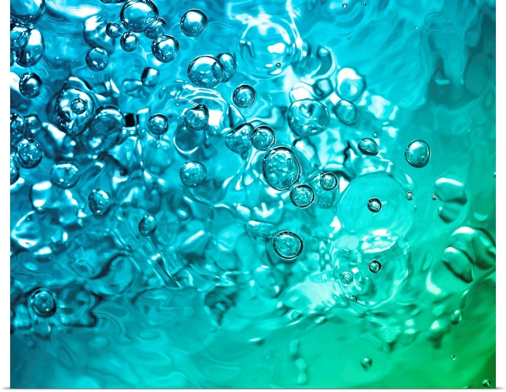 Effervescence: A Modern Abstract Bathroom Wall Art in Vibrant Aqua