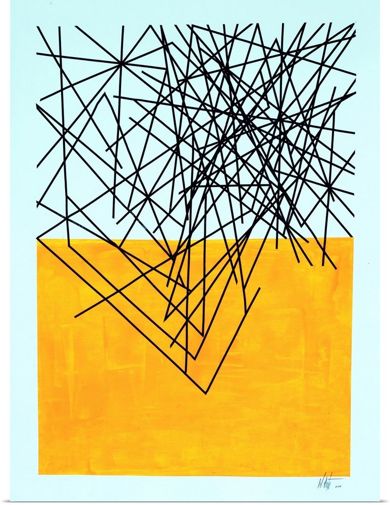 Structured Chaos: A Modern Abstract Bathroom Wall Art Print