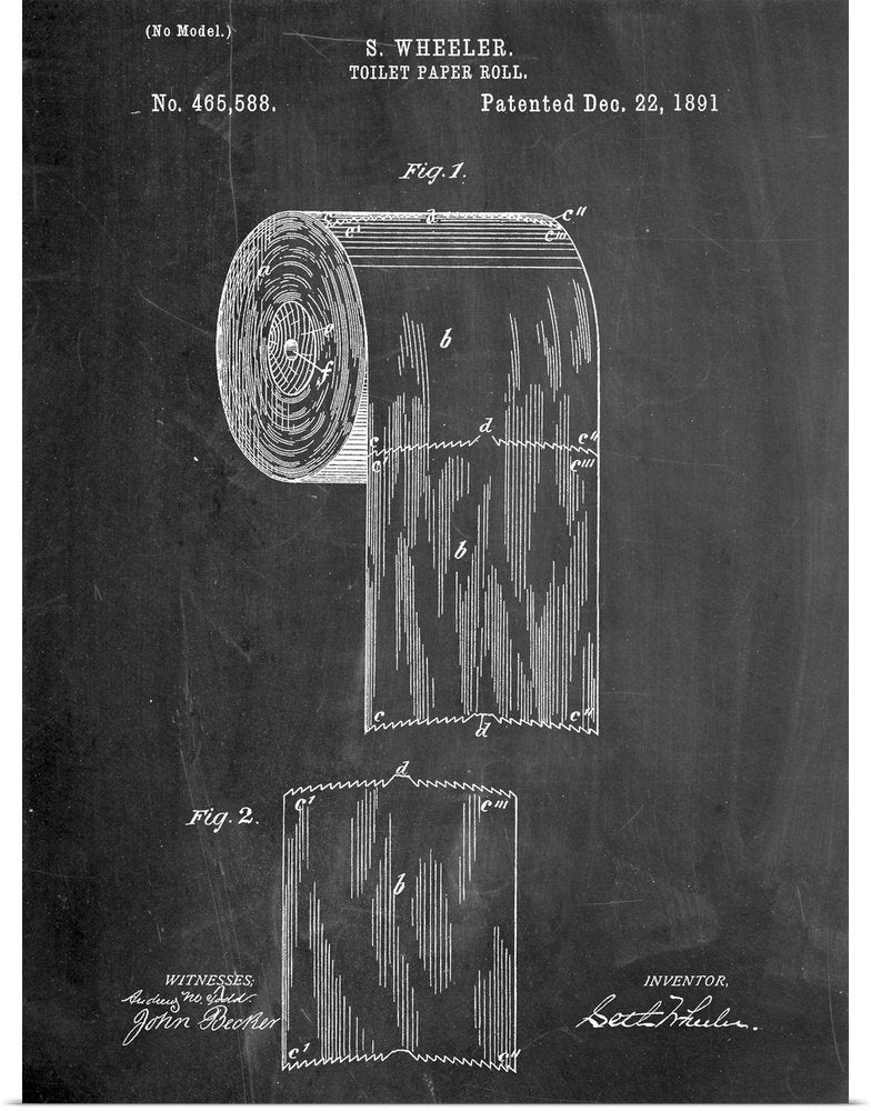 The Original Scroll: A Vintage Funny Bathroom Wall Art Patent Print