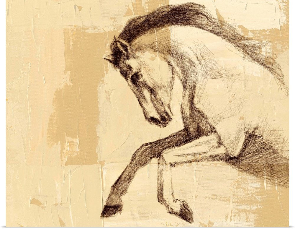 Equine Study: A Classic Vintage Horse Canvas Painting for Your Home