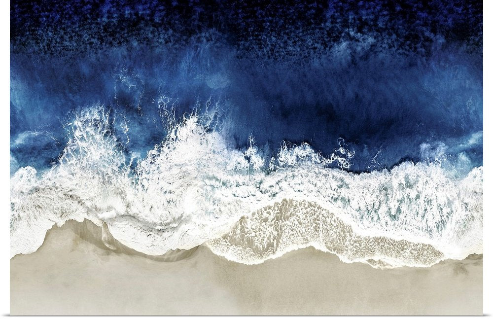 Ocean's Edge: A Modern Abstract Coastal Beach Wall Art