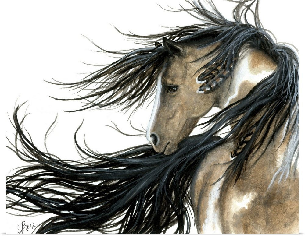 Watercolor Horse Painting - Wind Dancer Modern Canvas Art