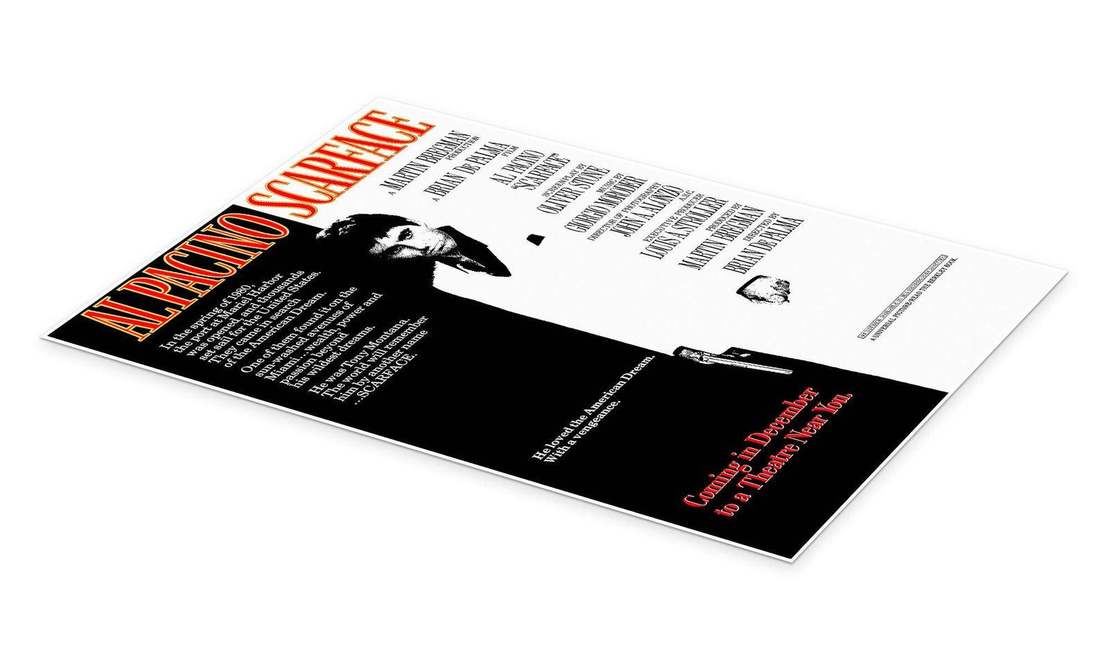 The American Dream: A Minimalist Graphic Scarface Movie Wall Art