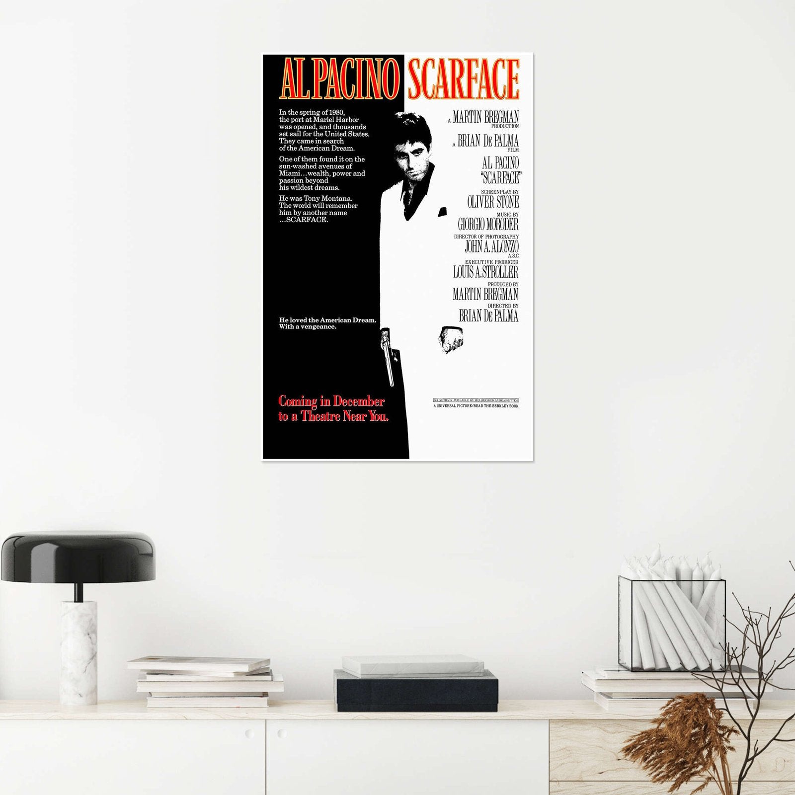 The American Dream: A Minimalist Graphic Scarface Movie Wall Art