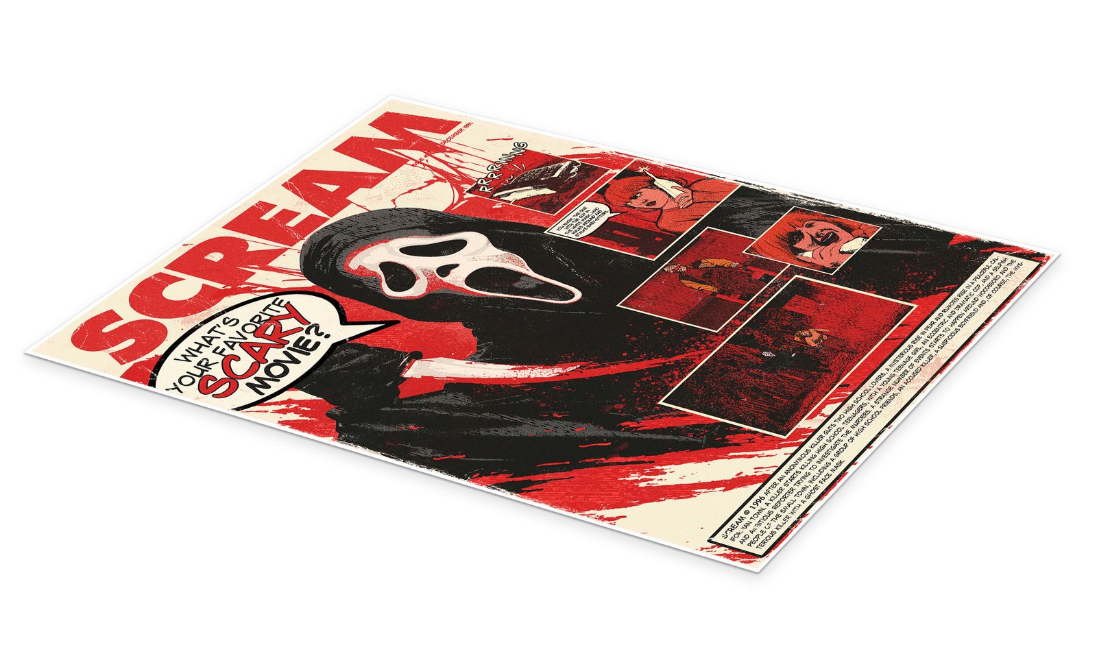 The Final Call: A Vintage Comic-Style Scream Movie Wall Art