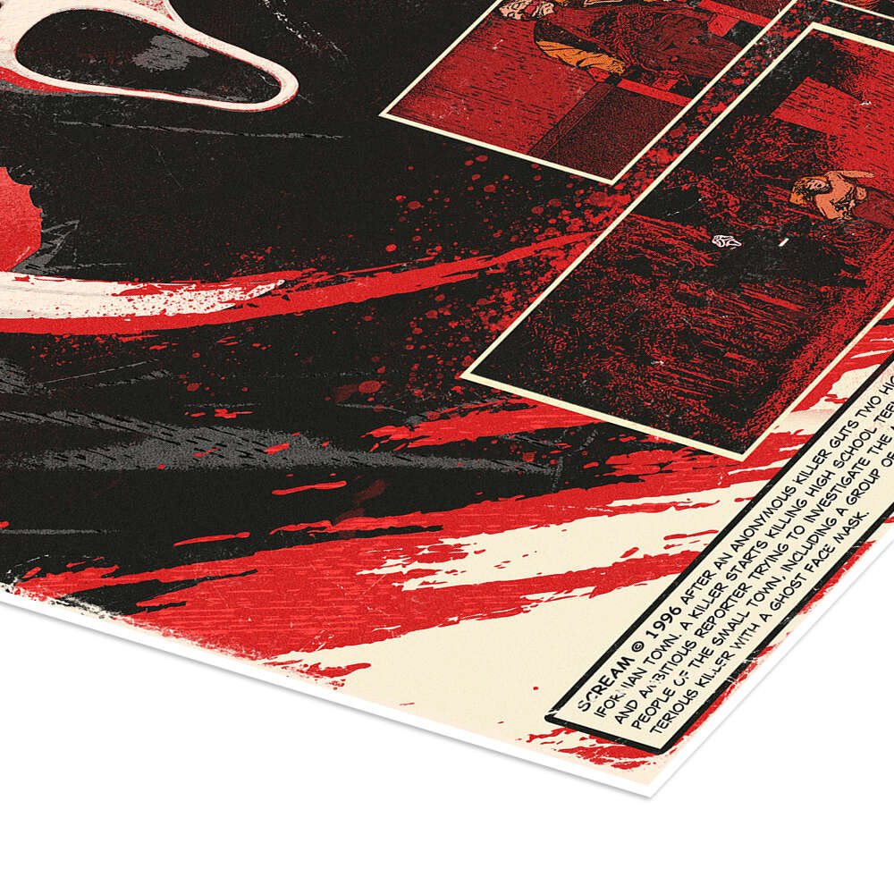 The Final Call: A Vintage Comic-Style Scream Movie Wall Art