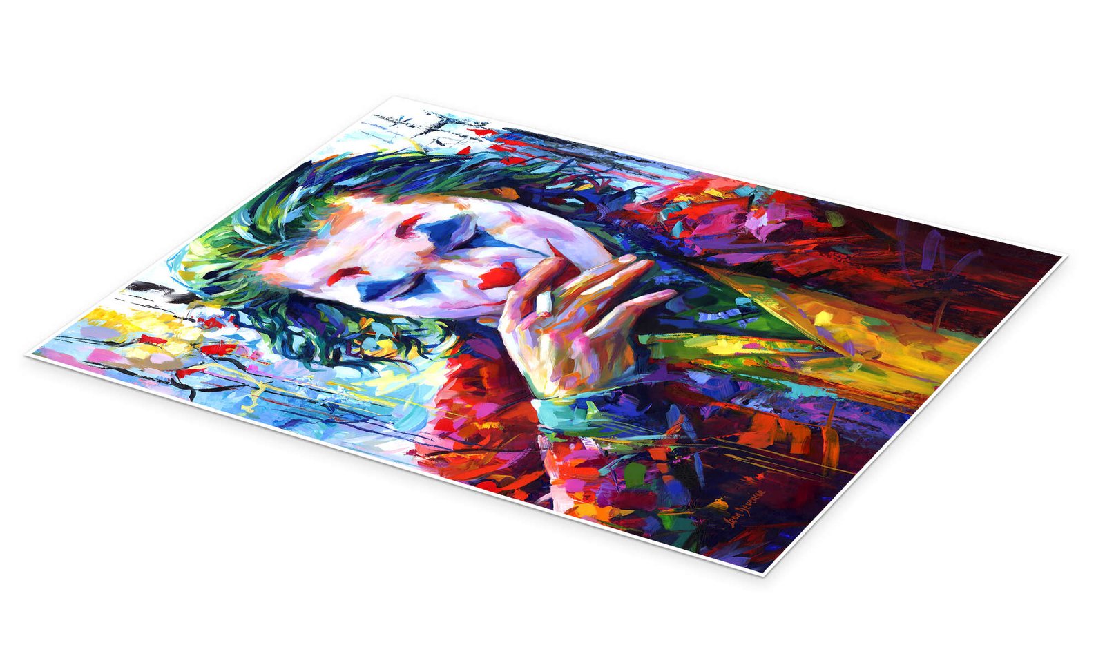 The Quiet Chaos: An Abstract Joker Movie Canvas Painting