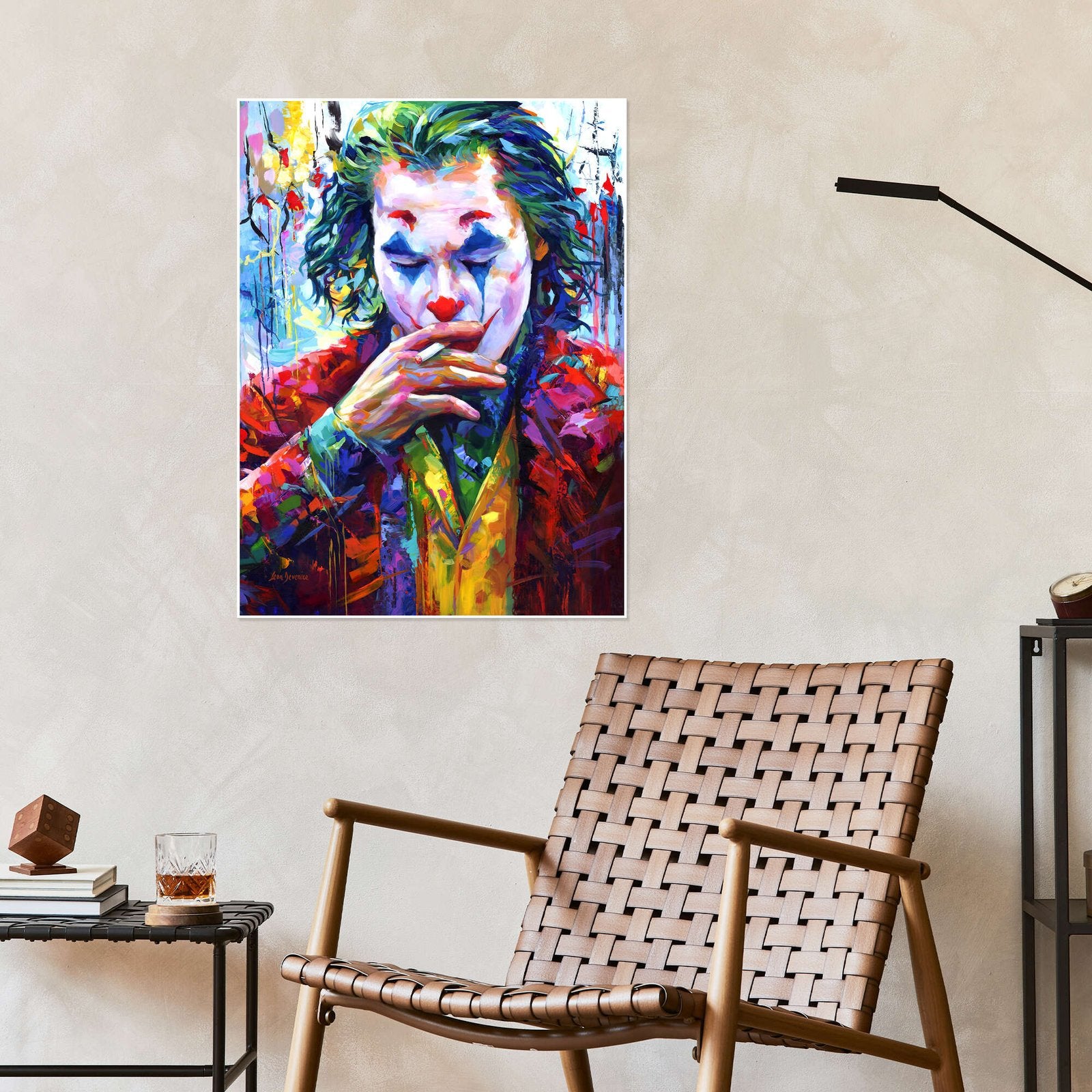 The Quiet Chaos: An Abstract Joker Movie Canvas Painting