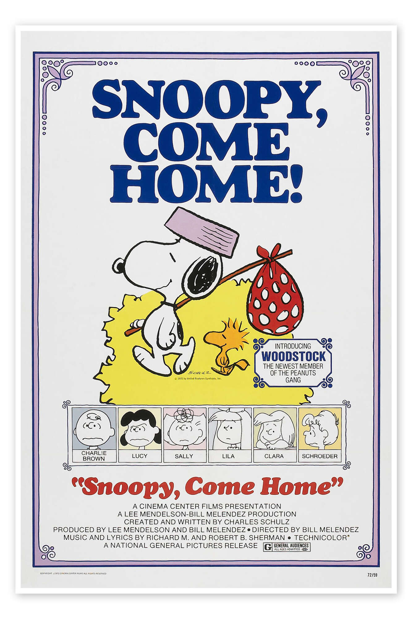 The Peanuts Journey: Vintage Snoopy Film Room Decor Canvas