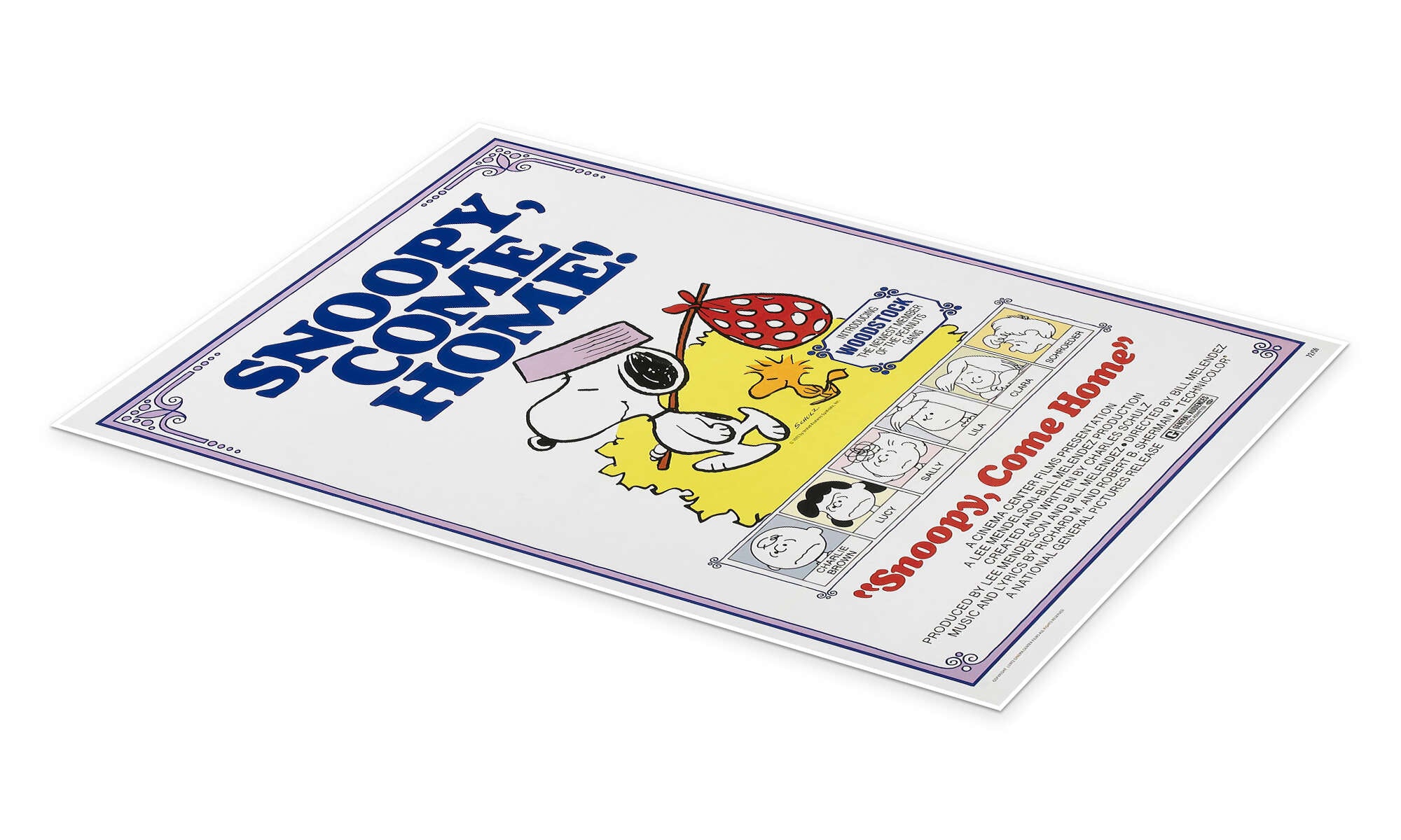 The Peanuts Journey: Vintage Snoopy Film Room Decor Canvas