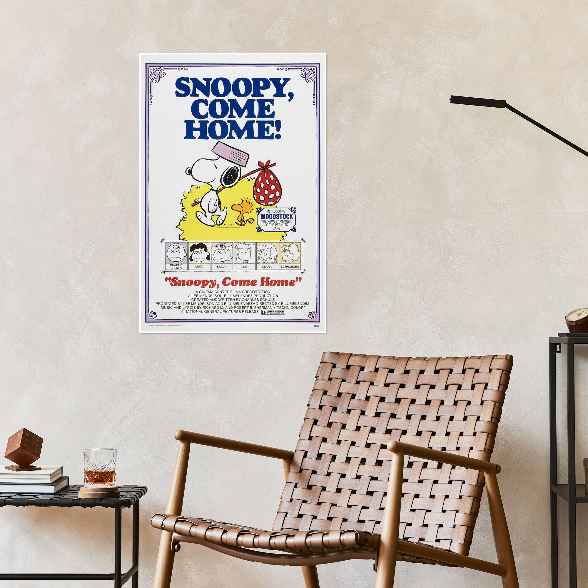 The Peanuts Journey: Vintage Snoopy Film Room Decor Canvas