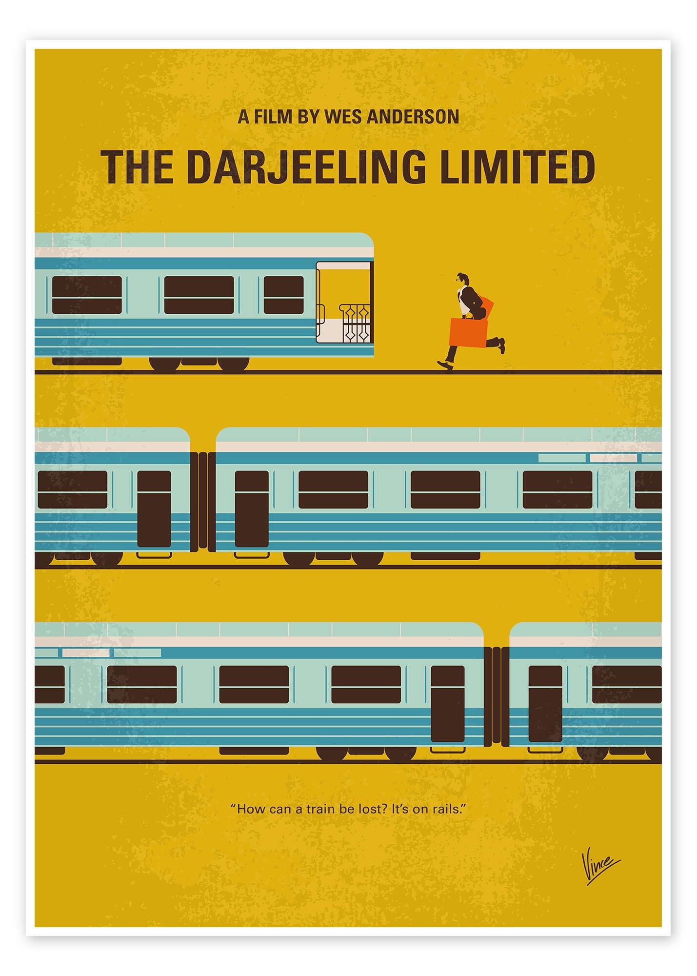 The Darjeeling Limited: An Iconic Minimalist Wes Anderson Movie Poster