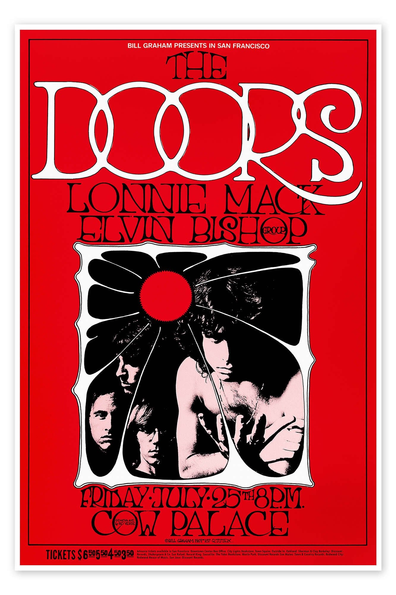 The Doors Live at Cow Palace: An Iconic Vintage Rock Music Poster