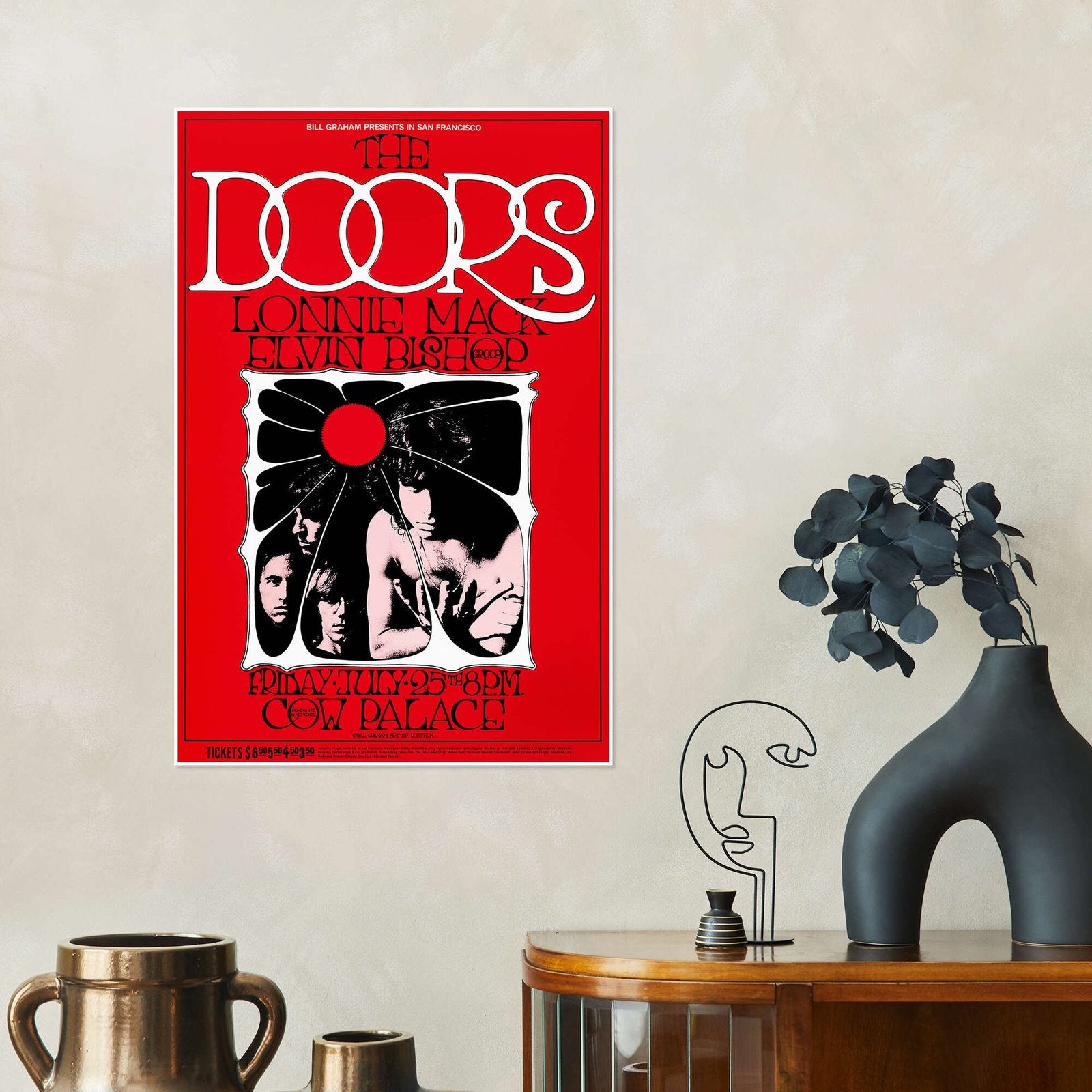 The Doors Live at Cow Palace: An Iconic Vintage Rock Music Poster