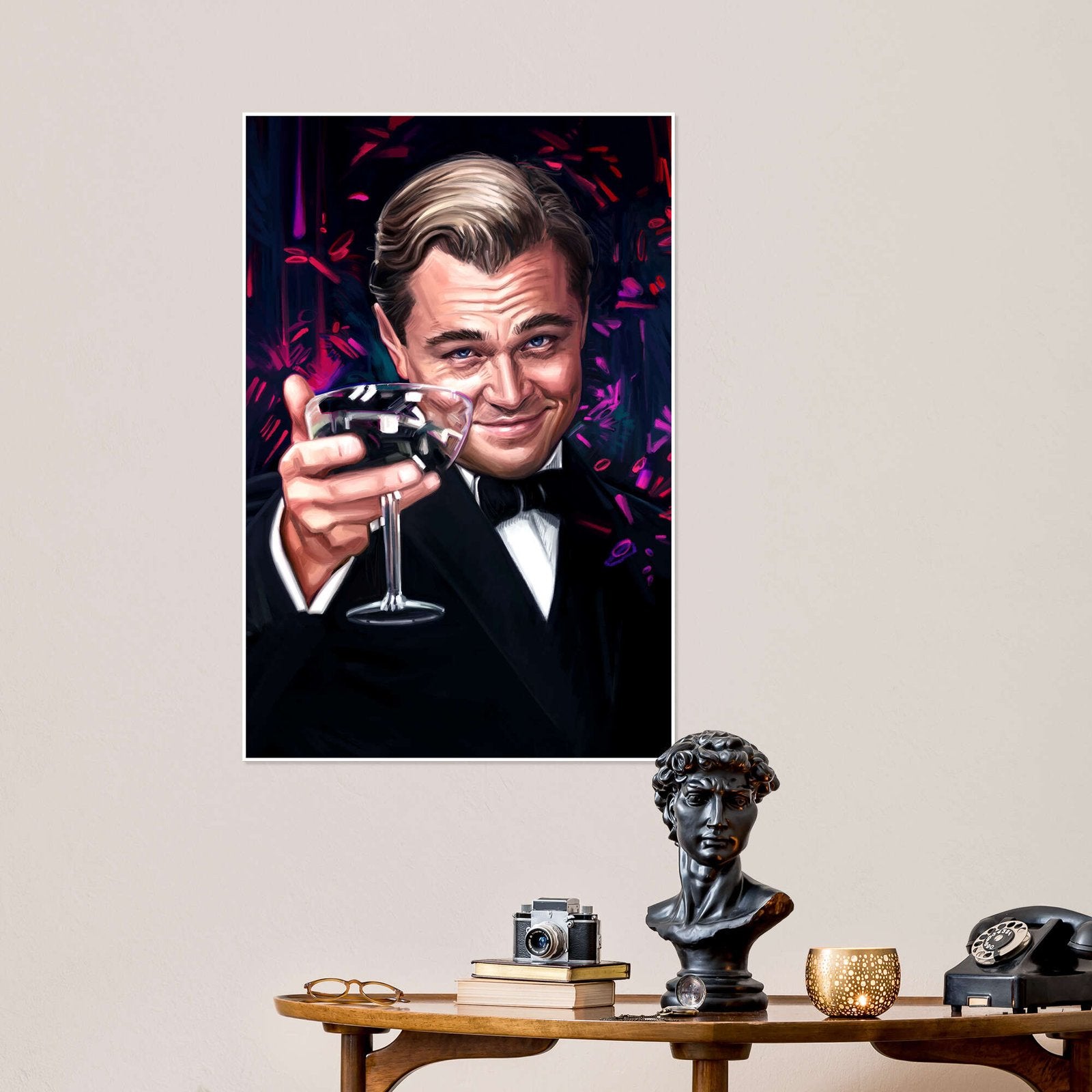 The Gatsby Toast: An Iconic Leonardo DiCaprio Pop Art Movie Wall Art