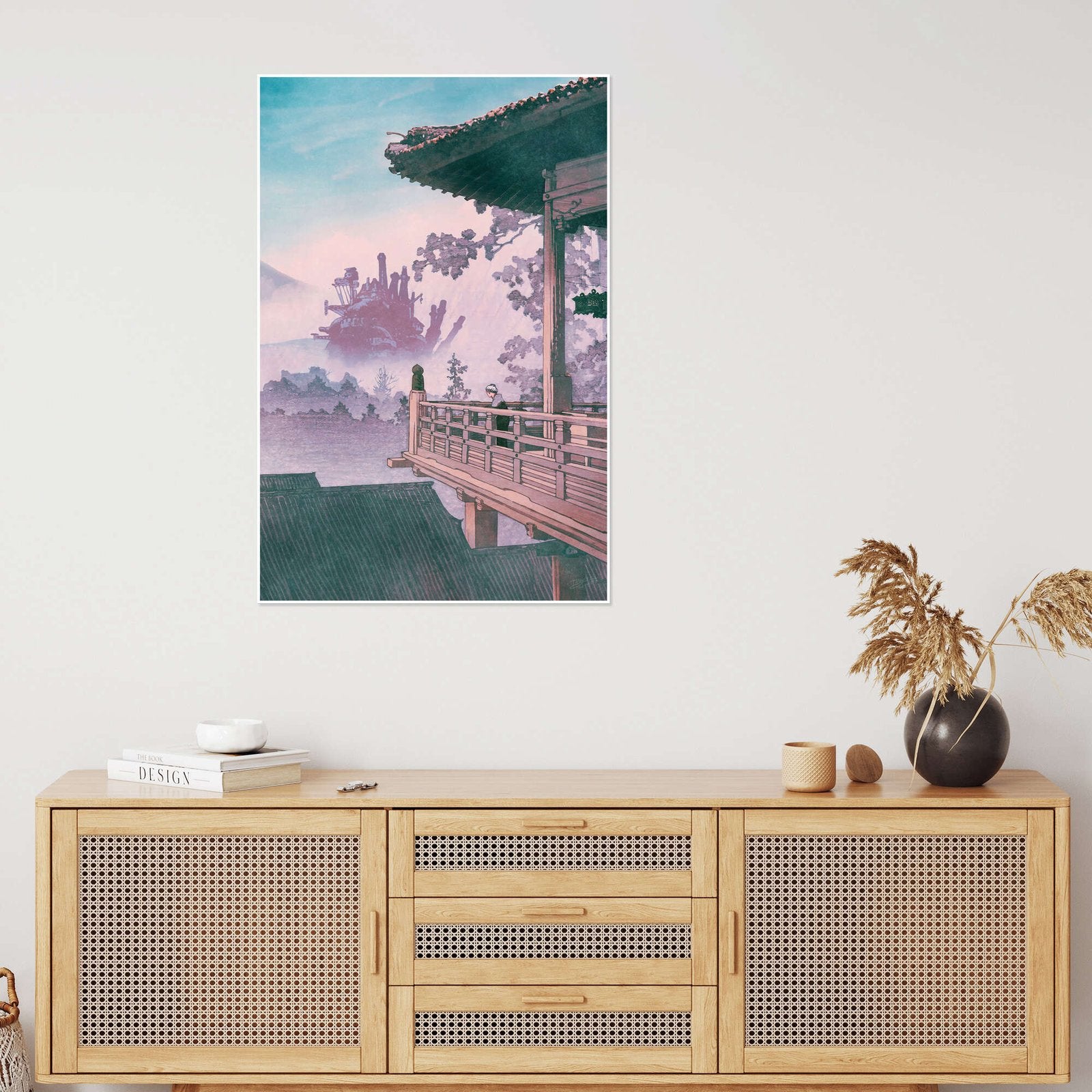Howl's Moving Castle: A Ukiyo-e Style Vintage Ghibli Wall Art