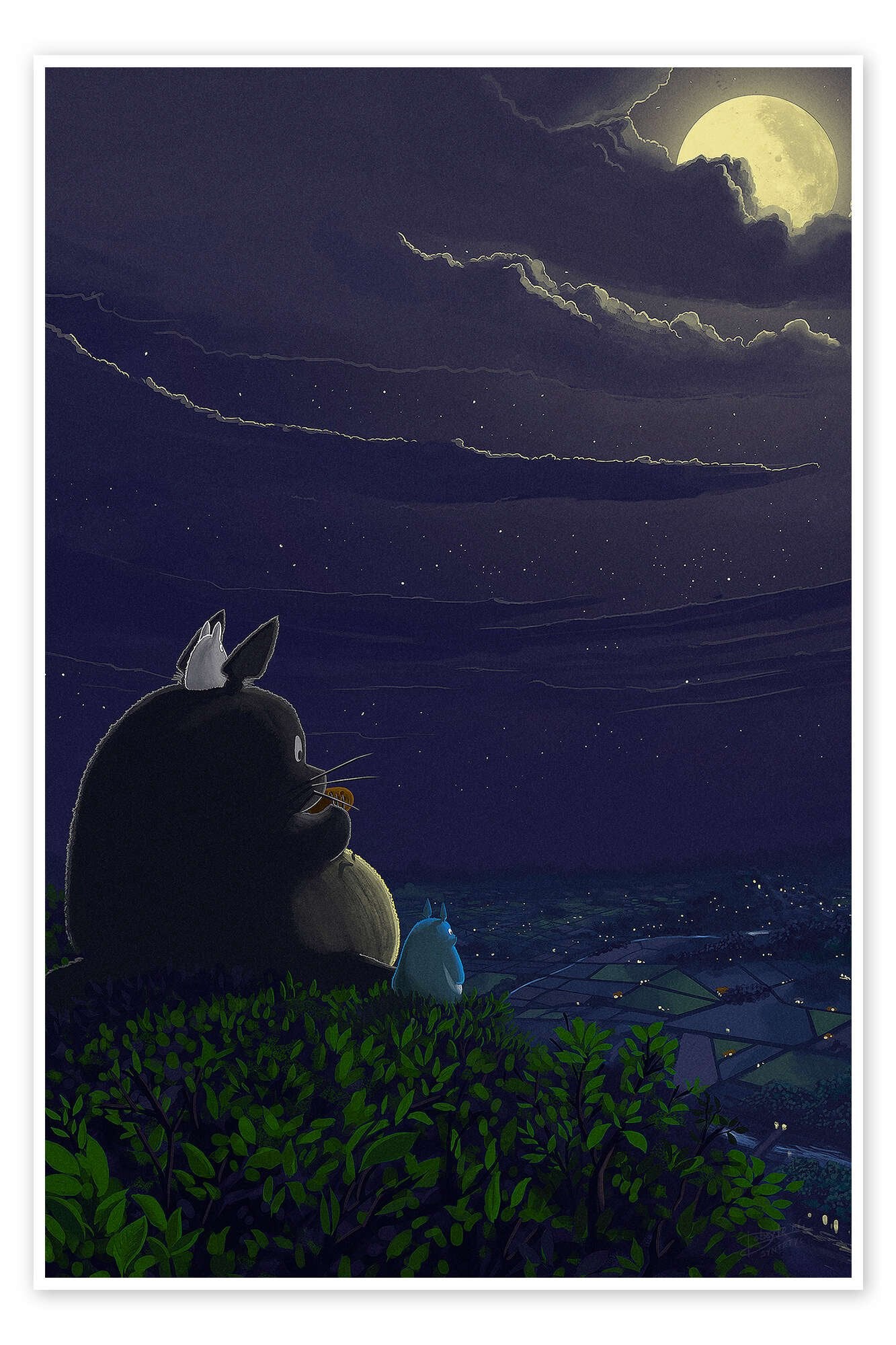 My Neighbor Totoro Art - Night Watch Magical Canvas