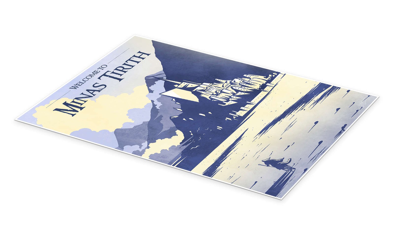 Minimalist LOTR Art - Welcome to Minas Tirith Travel Poster