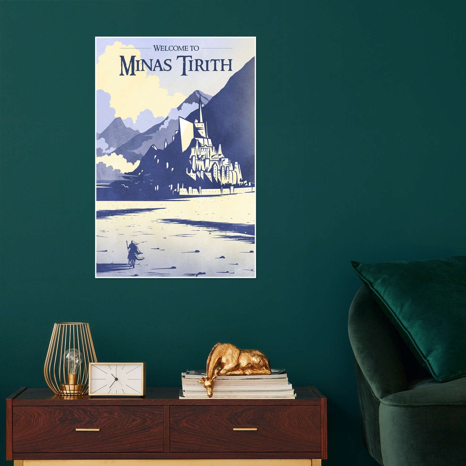 Minimalist LOTR Art - Welcome to Minas Tirith Travel Poster