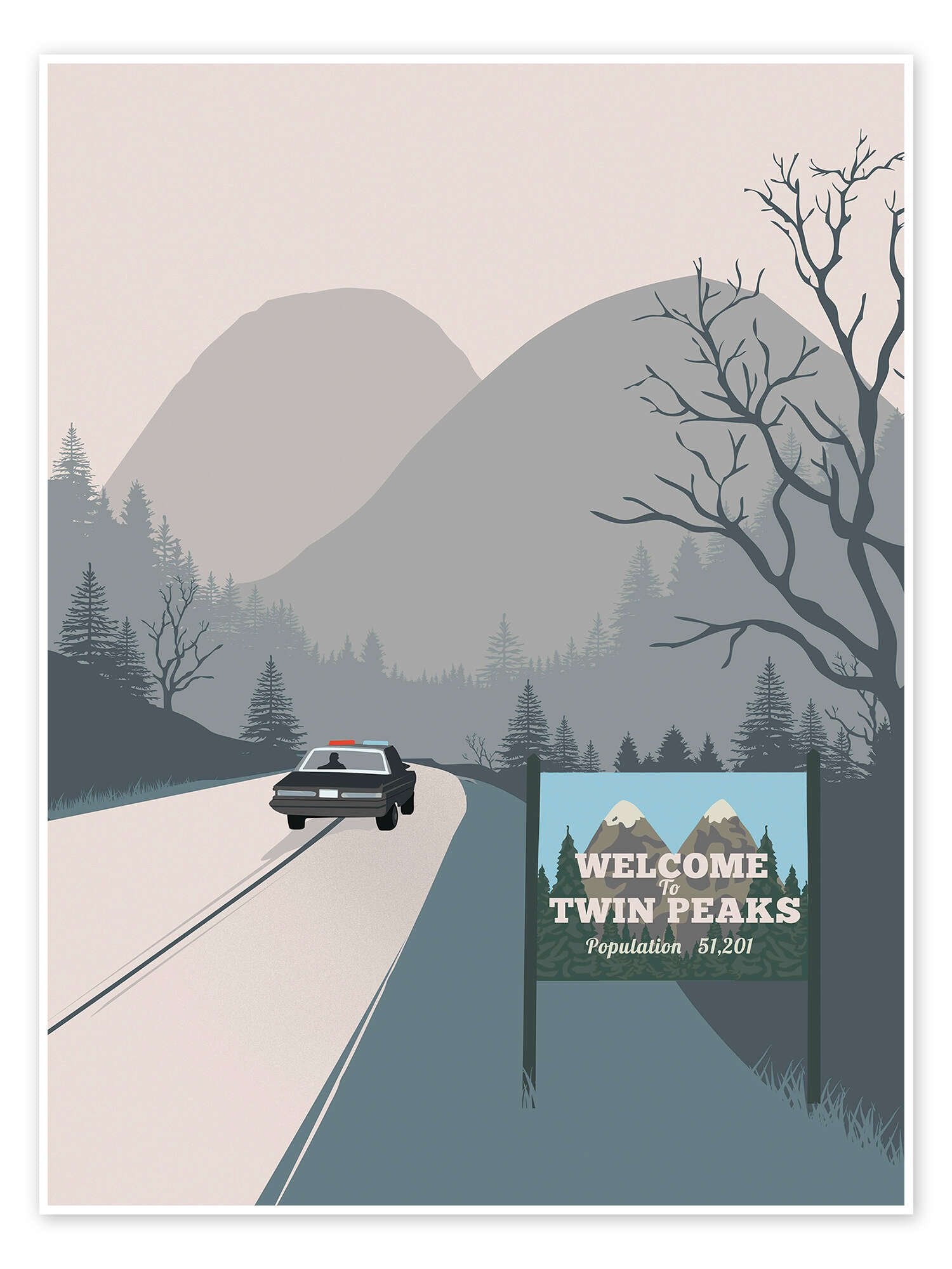 Twin Peaks Poster - Welcome to Twin Peaks Minimalist Art