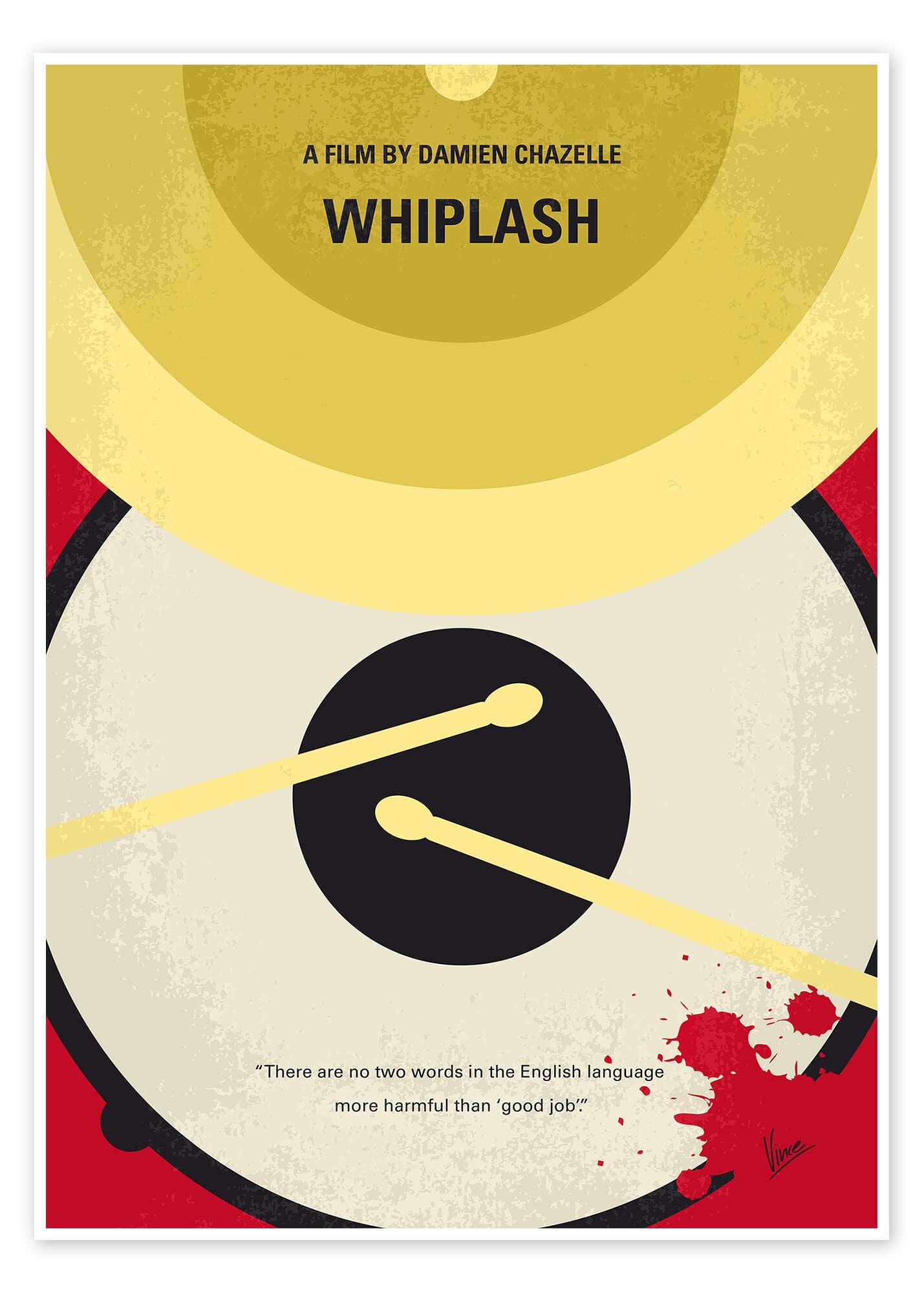 Whiplash Movie Poster - Minimalist Music Wall Art
