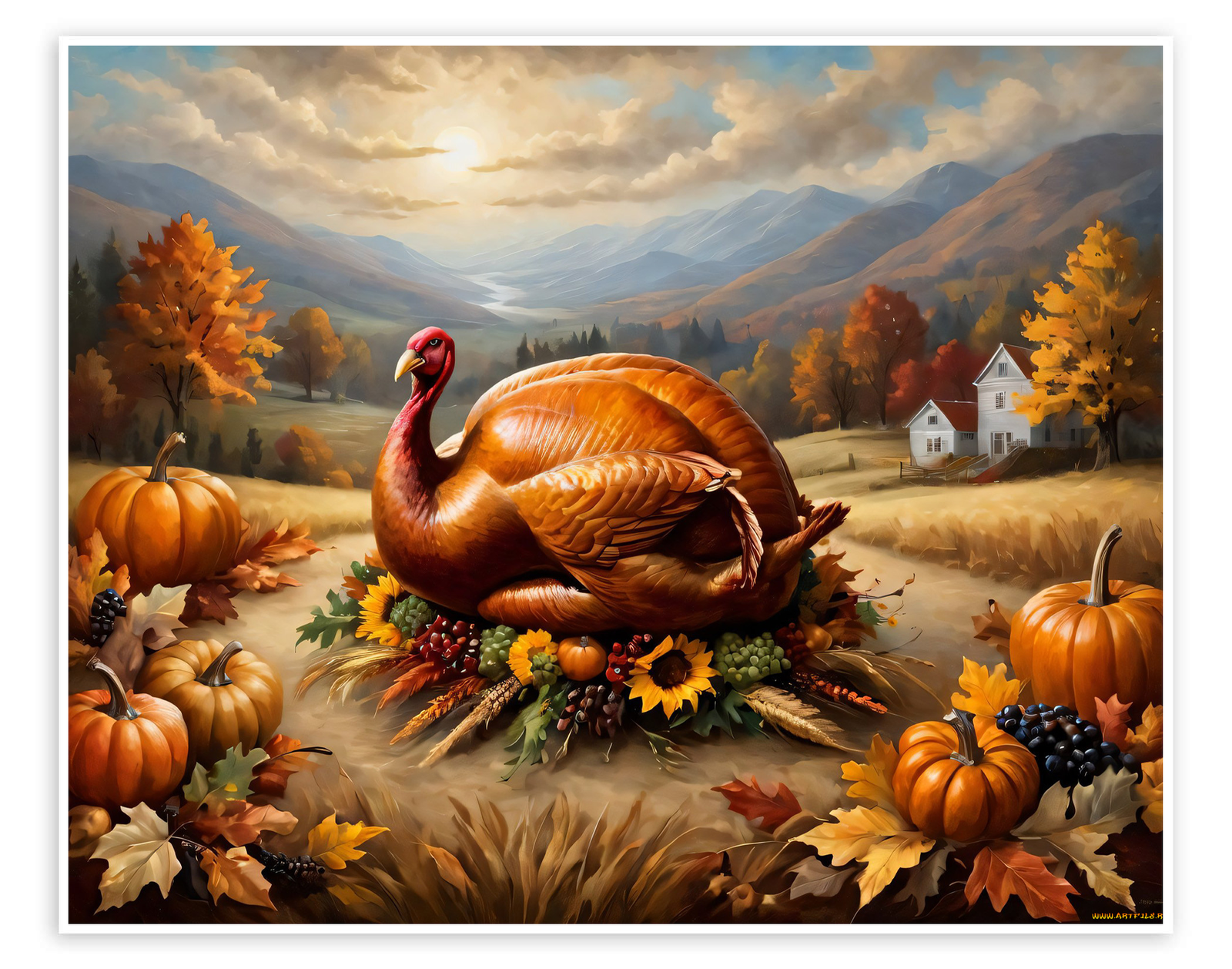 Thanksgiving Wall Art - Heart of the Harvest Feast Canvas
