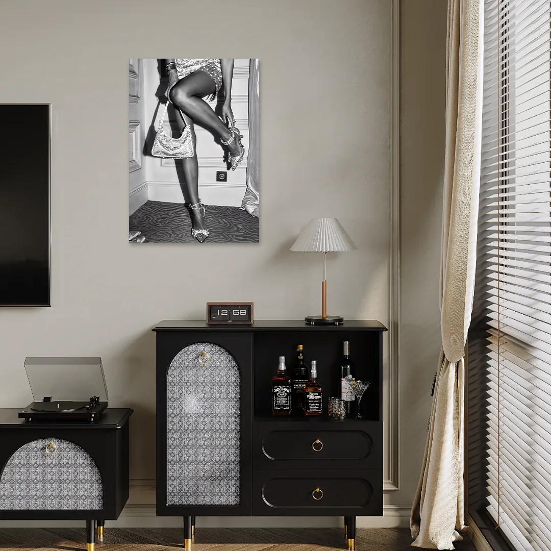Night Fever: A Glamorous Black and White Fashion Wall Art