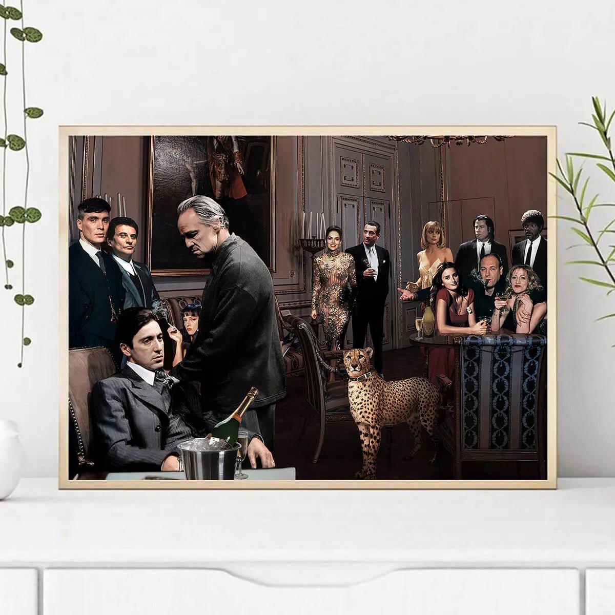 The Family Gathering: An Epic Gangster Movie Wall Art Collage