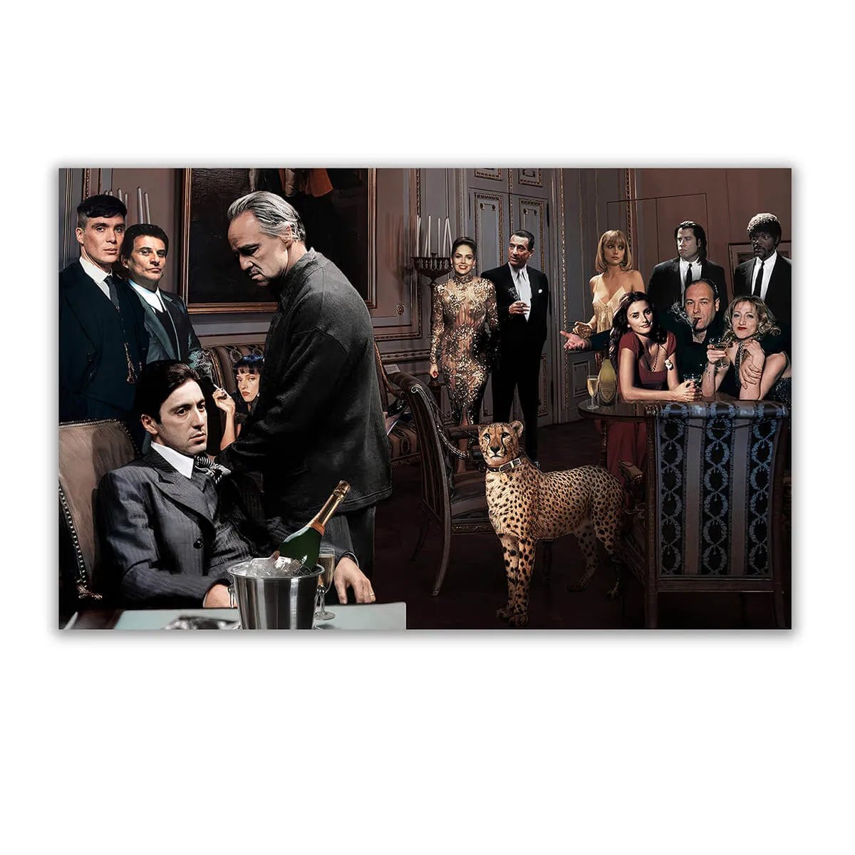 The Family Gathering: An Epic Gangster Movie Wall Art Collage