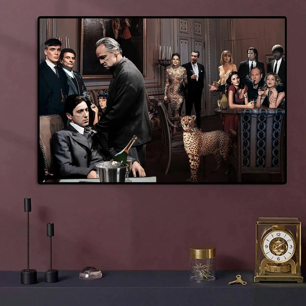 The Family Gathering: An Epic Gangster Movie Wall Art Collage