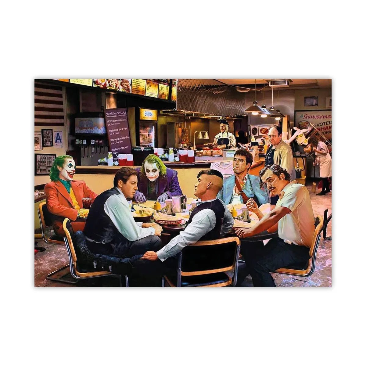 The Shawarma Summit: An Epic Pop Art Movie Wall Art Collage