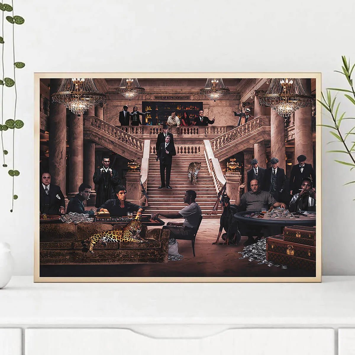 House of Hustlers: An Epic Gangster Pop Art Movie Wall Art Collage