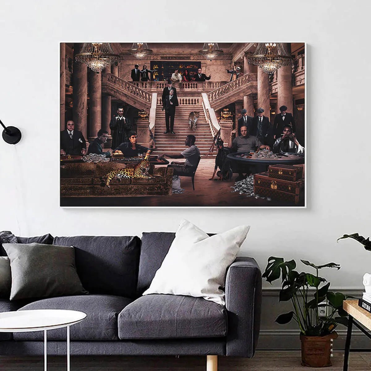 House of Hustlers: An Epic Gangster Pop Art Movie Wall Art Collage
