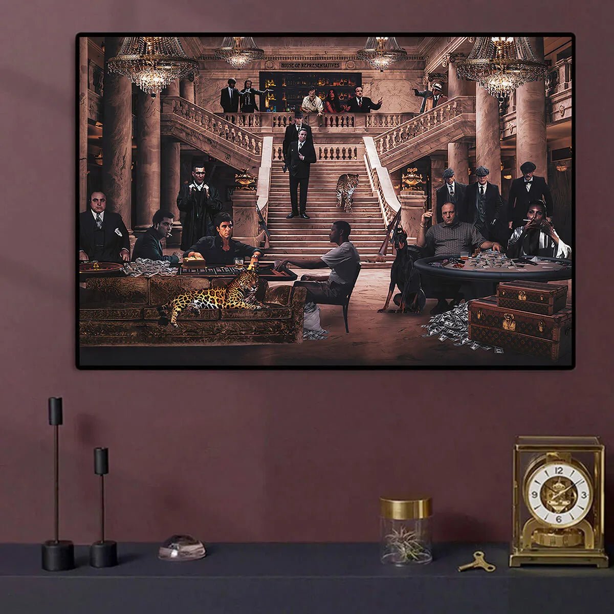 House of Hustlers: An Epic Gangster Pop Art Movie Wall Art Collage