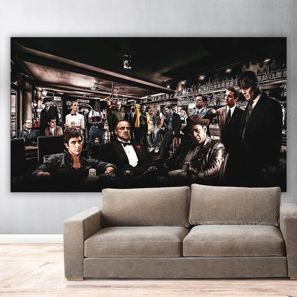The Wiseguys' Bar: An Epic Gangster Movie Pop Art Wall Art Collage