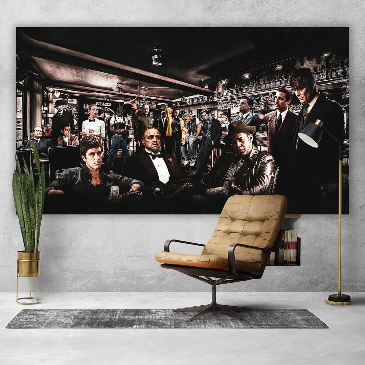 The Wiseguys' Bar: An Epic Gangster Movie Pop Art Wall Art Collage