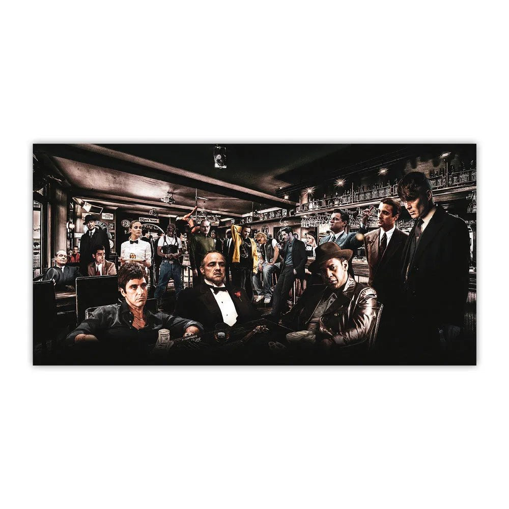 The Wiseguys' Bar: An Epic Gangster Movie Pop Art Wall Art Collage